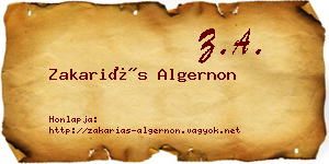 Zakariás Algernon névjegykártya